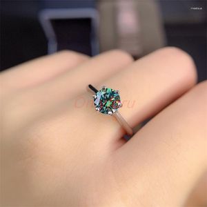 Кластерные кольца зеленый мойассанит 1ct Real Ring Congater