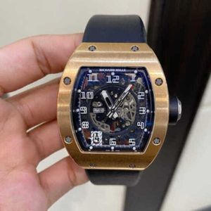 Richarmill Tourbillon tittar på automatiska mekaniska armbandsurer Herrklocka för män Series RM010 18K Rose Gold Men's 48x39.3mm Återvinning Komplett uppsättning WN-60X7