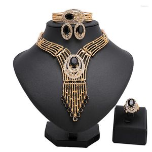 Necklace Earrings Set Longqu Nigerian Wedding Woman Accessories Jewelry African Beads 2023 Dubai Gold Color Wholesale