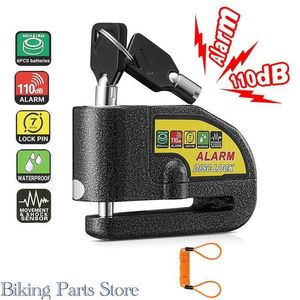 Bike Locks Motorcycle Bicycle Alarm Lock Scooter Bike Anti Theft Security Disc Brake Locks 110dB Loud Warning 1.5M Reminder Rope 230911