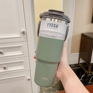 給油600ml 750ml 900mlステンレススチールコーヒーカップサーマルバキュームマグノンズスリップリークプルーフサー​​モス断熱ミルクティーウォーターBottl179n