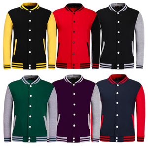 Men's Jackets Customized School Uniform Team Tracksuit College Varsity Coat Baseball Jacket For Men Big Size 4XL Purple Yellow Green Black 230911