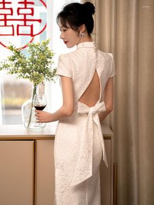 Etniska kläder yourqipao kinesiska cheongsam bröllop toast klänning 2023 brud engagemang lång kväll fest prom klänningar kvinnor år klänningar