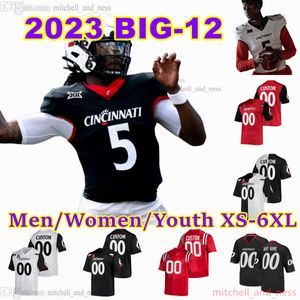2023 Custom XS-6XL NCAA Cincinnati Bearcats Football Jersey 5 Emory Jones 1 Ahmad Sauce 2 Dee Wiggins 0 Jowon Briggs 3 Evan Prater 0 Braden Smith Aaron Turner Montgomery