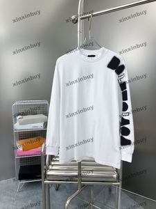 xinxinbuy Men designer Hoodie Sweatshirt 23ss Paris Letter embroidery sleeve long sleeve women Black Gray S-2XL