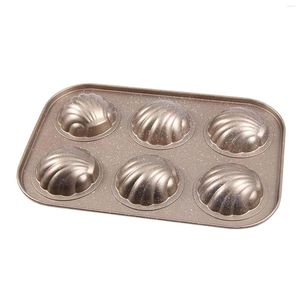 Moldes de cozimento 6-grades antiaderente molde de bolo de aço carbono de alta resistência para ferramenta de cozinha doméstica