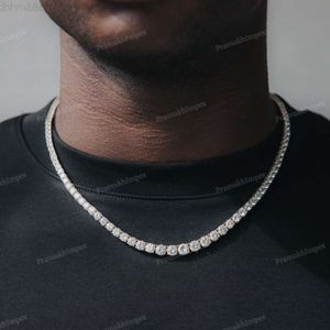 Gra Certified Round Cut Moissanite Tennis Necklace 10k White Gold Top Trendy Design Diamond Chain Antique Fashion Jewelry