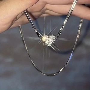 Модное роскошное циркониевое сердце, магнитное многослойное ожерелье, нежный дизайн, смысловое ожерелье, подарок на помолвку для женщин