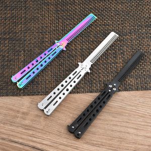 Portable Butterfly Training Knife: Foldable CSGO Balisong Trainer, Uncut Blade Butterfly Comb for Safe Training