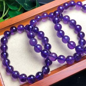 Bangle Natural Amethyst Armband Crystal Armband Round Bead Stretch Healing Women Fashion Gemstone Jewelry Gift 1st 10mm