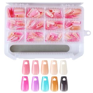 False Nails 240pcsBox Gel X System Full Cover Sculpted Base Color Stiletto Medium Coffin Nail Tips Flexible Fake 230909