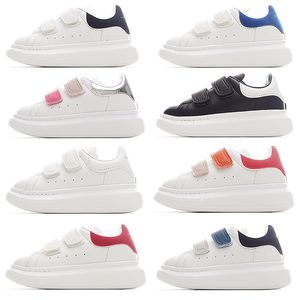 Kids Casual Shoes White Red Black Dream Blue Double Strap outsized Sneaker Eva Sole AMCQS Soft Calfskin Leather Laceless Trainers Patchouli Sports footwear