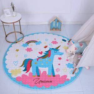 Filtar Svaddling 1-27 Creative Fox/Bear/Unicorn Animals Mönster Baby Play Mats Child Crawling Filt Toys Storage Bag Kid Room Decoration 230911