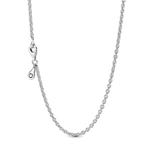 Fina smycken Autentiska 925 Sterling Silver Necklace Fit Pandora Pendant Charm Cable Chain Necklace Love Engagement DIY Wedding Nec223m