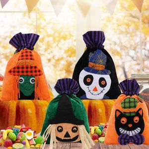 Cadılar Bayramı Tedavisi Şeker Çantası Hile veya Tedavi Oyunu Çocuklar için Oyun Drawstring Goodie Bags Parti Dekorasyonları Küçük Oyuncak Kurabiye Snack Party Favors
