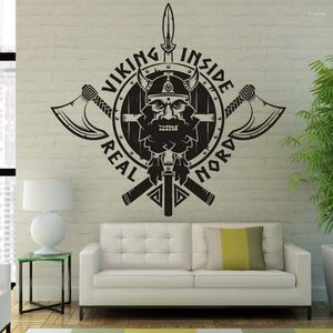 Väggklistermärken Viking inuti Real Nord Sea Warrior North Guard Barbarian Ax Decal Sticker Art Home Decor Mural