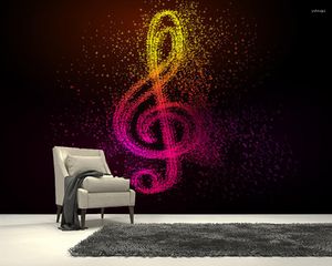 Wallpapers Custom Children's Wallpaper Abstract Musical Notes Murals For Room Living Bedroom Wall