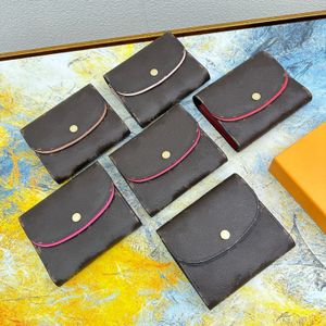 Lüks marka kadınlar kısa cüzdan tasarımcısı kahverengi mektup bayanlar cüzdanlar metal toka katlanır fermuar debriyaj çantaları depolama cüzdanları ünlü kadın madeni para çantaları cep