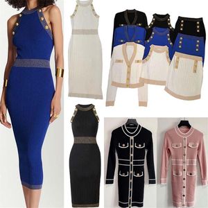 Mulheres duas peças vestido de luxo tricô saia conjunto camisola skirs mangas curtas e longas malha pano luxo designer roupas casua279z