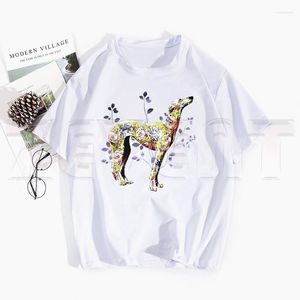 Herr t-skjortor Greyhound Dog est Fashion Man Tshirt Summer T-shirt Casual White Funny Cartoon Print Hip Tops Tee