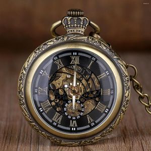 Taschenuhren Steampunk Antik Retro mechanische Uhr Fob Kette Stahl exquisite Luxus Charme Frauen Männer Gifs