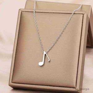 Pendant Necklaces Steel Necklaces Sweet Eighth Note Instrument Pendants Chains Choker Fashion Male Necklace For Women Jewelry Party Gift R230911