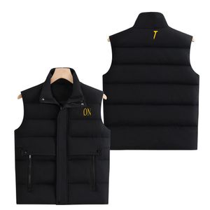 Högkvalitativ designer Down Vest Pocket Jackets Womens Parkas Ytterkläder Autumn Down Designer Biker Läder Vest Stand Collar Kort dragkedja Fjäder vit anka ner