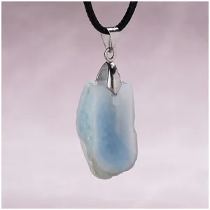 Pedra crua superfície de corte irregular aquamarine colar masculino pingente colares de luxo pingentes colar de alta qualidade jewlery desinger jóias jóias gemas jóias