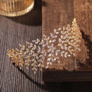 Haarspangen, luxuriöse goldene Farbe, Kristall-Strass-Stirnbänder, Haarbänder, Hochzeitsaccessoires, Ranken, Brautschmuck, Geschenke, Festzug