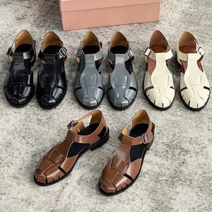 Designer Hereu Pesca Fishman Sandaler Spanish Mary Women's Soller Sport T Bar Loafer äkta läder Flat Bottomed Loafers Single Shoes