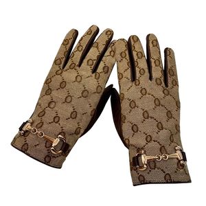 Designer New Mitten Women Sheepskin Gloves Winter Luxury Genuine Leather Brands Fingers Glove Warm Cashmere Inside Touch Screen