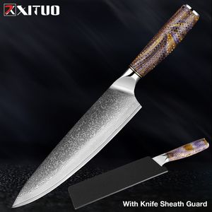 Damascus Chef Knife 8-calowy ostry nóż kuchenny Japoński VG-10 Sietanie ze stali nierdzewnej noża do krojenia noża do krojenia noża krojenia noża