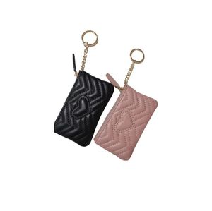 Portamonete di design Portachiavi Mini Portafoglio Borsa per rossetto con chiave Cerchio con coulisse Portafogli firmati in vera pelle Porta carte Pelle di agnello con scatola sacchetto per la polvere 12 cm