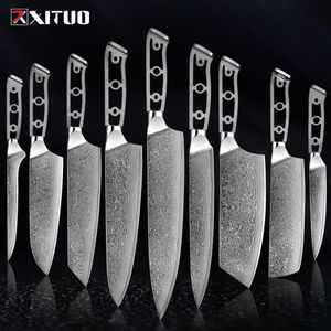 Xituo DIY Damascus Steel Knife Blank Blade 67 Layers日本VG10かみそり鋭い包丁複数のパーソナライズブレード