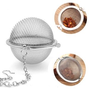 Edelstahl -Teesimer Topf Infuser Kugel Mesh Teas Sieb Füllkugeln Sieb Ball 4,5 cm 5 cm 7 cm 9 cm