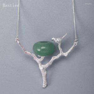 Colgantes Bastiee 925 collar de plata esterlina moda jade colgante joyería para mujeres pájaro bebida agua regalos vintage accesorios hanfu
