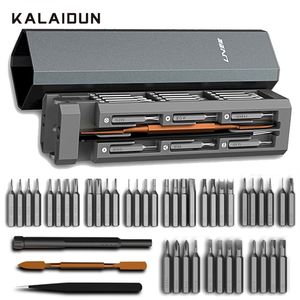 KALAIDUN 44 In 1 Set di cacciaviti Punte magnetiche di precisione Torx Kit di cacciaviti smontabile Custodia per attrezzi per orologio PC Riparazione del telefono 21326g