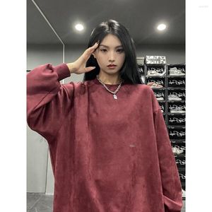 Kadın Hoodies Bahar Sonbahar Kadınlar Süet Gotik Harajuku Çift Giyim Moda Kadın Sweatshirt Sıradan Gevşek