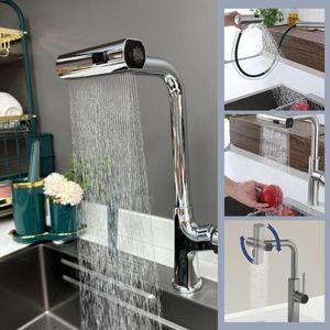 Kitchen Faucets 3 In 1 360° Waterfall Faucet Multifunction Resistance To Corrosion Universal ABS Accessories