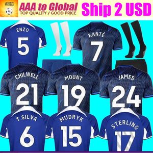 23 24 футбольные майки CFC НОВАЯ КОЛЛЕКЦИЯ Enzo Joao Felix STERLING NKUNKU Cucurella PULISIC Mudryk 23 24 chelS футбольная рубашка мужская