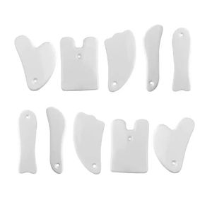 Ceramic GUA SHA Massage Tools for Facial Neck Back Body Lifting Guasha Board Body Massager Ansiktshudvård Devision Skönhet