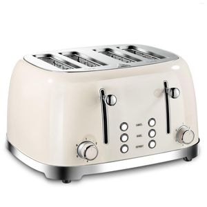 Brotbackautomaten aus gebürstetem Metall, elektrischer Toaster, Toasten von Bagels, 4-Scheiben-Smart-Home-Frühstücksmaschine, Toaster