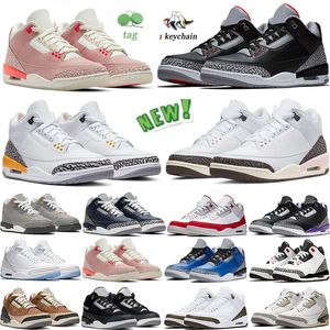 Jumpman 3 3s Черные цементные мужские баскетбольные кроссовки Dark Mocha Cardinal Red Tinker Hatfield Racer Blue Fragment UNC Pine Green Женские спортивные кроссовки Кроссовки 36-47