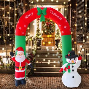 Christmas Decorations 2.4m Merry Christmas Inflatable Archway 3D Cartoon Yards Arch with Santa Claus Snowman for Xmas Year Yard Party Decoration 230911