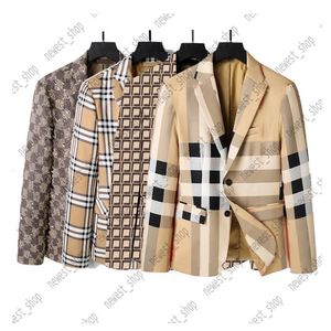 Western Clothing Mens Blazers Designer Autumn Luxury Outwear Coat Slim Fit Grid Rands Plaid Geometry Patchwork Coats Man Dress 2954