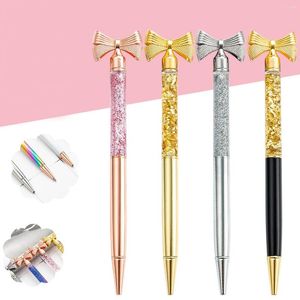 Cute School Supplies Bowknot Ballpoint Pens For Writing Korean Stationery Students Teacher Personalized Metal Ball Point Pen