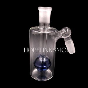 Glass Bong Smoking Accessories Ash Catcher 45Degree 14mm Male Female Joint Blue Little Bell Percolators for Dry Herb Smoking
