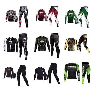 Långärmade tights Male Sports Fitness Suit High Elastic Speed ​​Dry Clothing Basketball Sanda Training Clothing