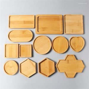 Bath Accessory Set Bamboo Coasters For Coffee Mug Cup Mats Succulents Pots Wooden Trays Base Kitchen Accessories Garden Home