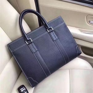 Designer Leather Briefcases Men Business Handbags soft flexible Lichee graincow leather Luxury Laptop Cases Multi-pockets 38cm wid273h